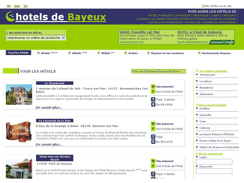H�tels � Bayeux