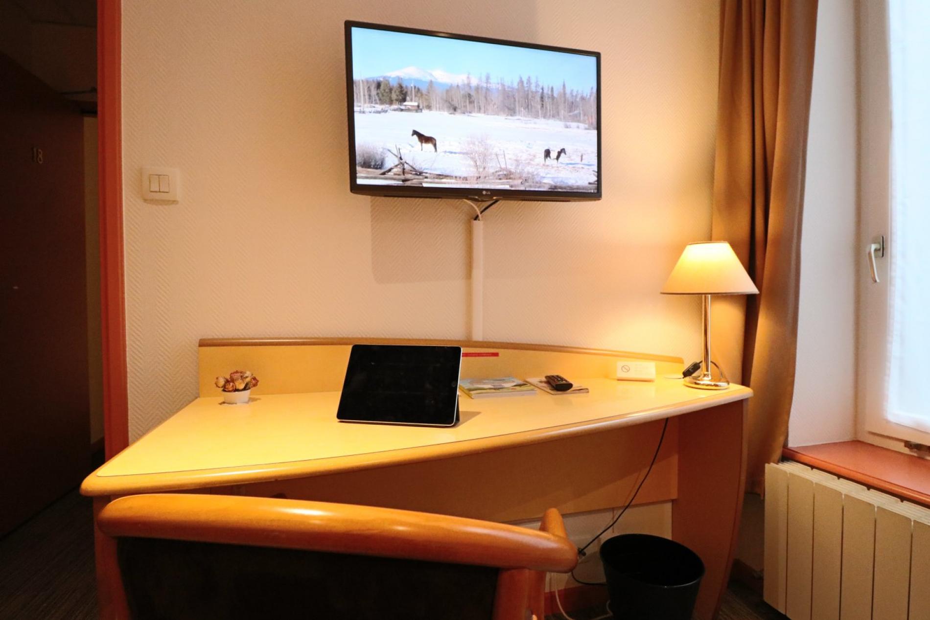 Desk and LCD TV
