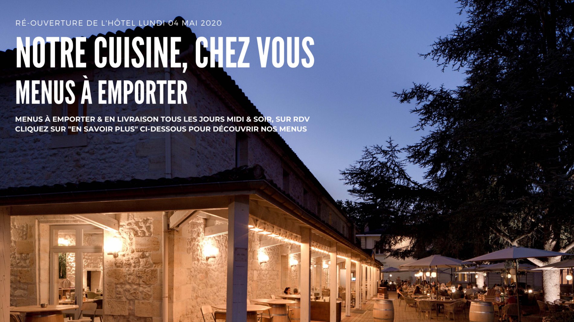 Les Secrets Château Pey La Tour Menu
