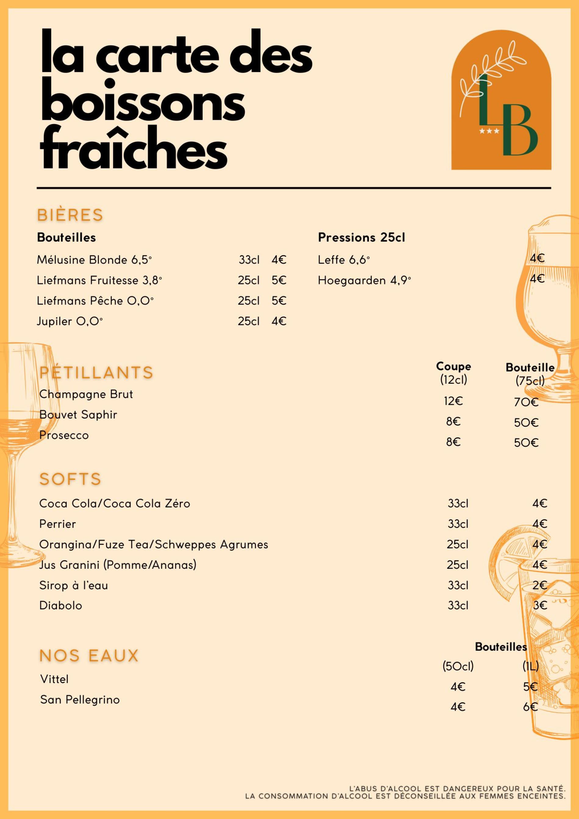 Nos boissons fraiches