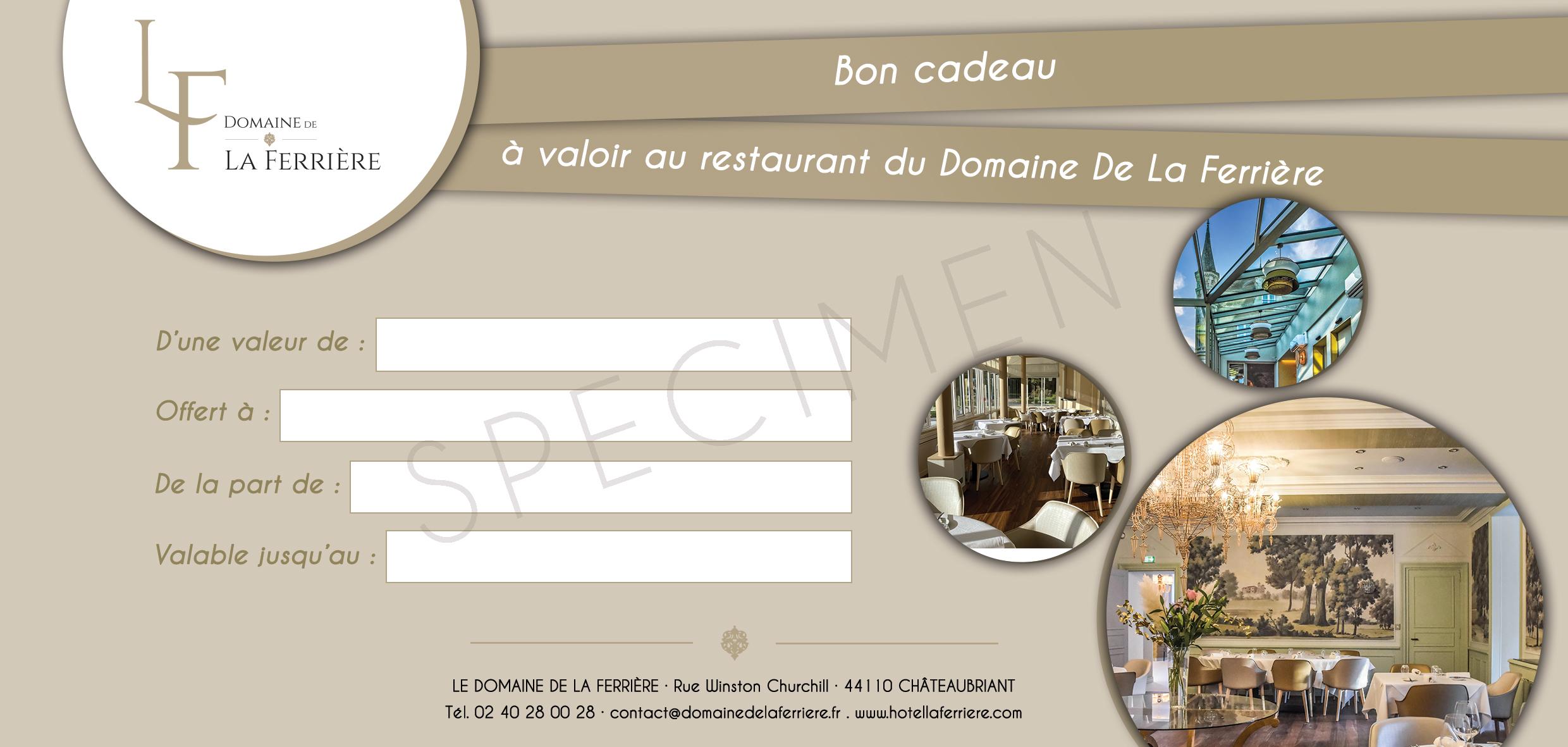 image Bon cadeau à valoir au restaurant